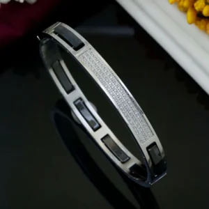 Diamond Grid Ceramic Stainless Steel Bracelet for Women